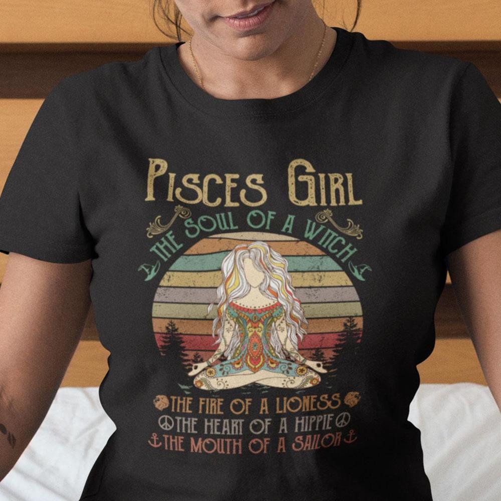 Yoga Pisces Girl Shirt The Soul Of A Witch